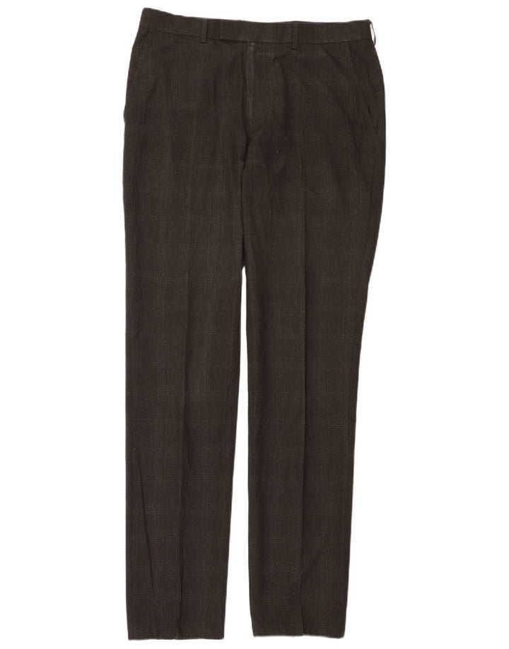 Marks & Spencer Mens Super Slim Fit Suit Trousers W32 L33 Grey Check