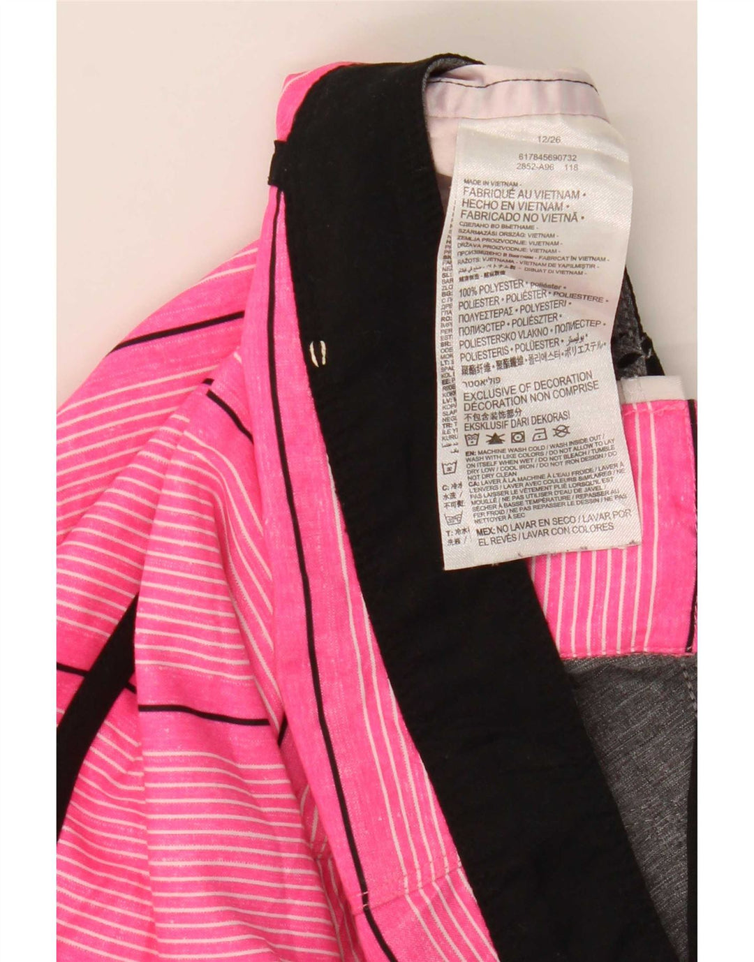 Hurley Boys Swimming Shorts 11-12 Years Pink Striped Polyester