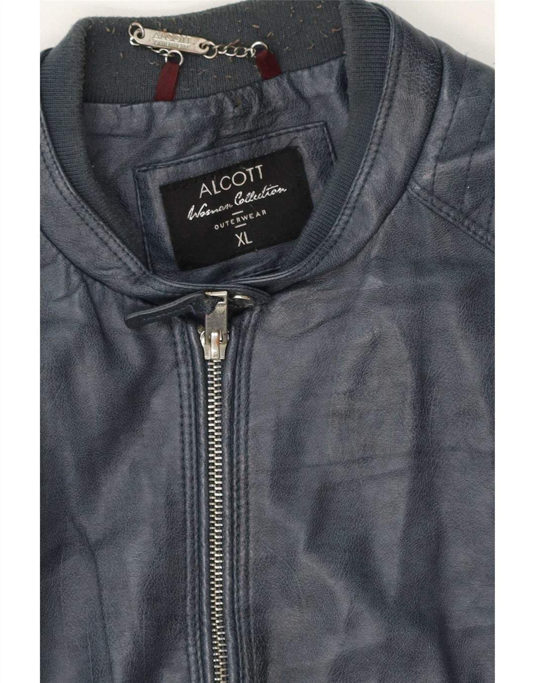 Alcott Womens Leather Jacket UK 18 XL Blue