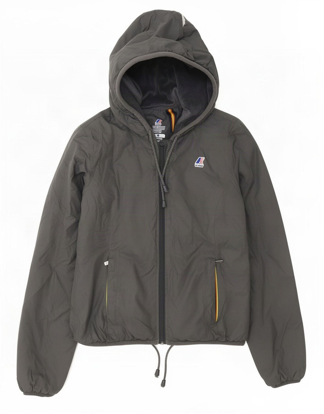 K-Way Womens Hooded Windbreaker Jacket UK 8 Small Grey Polyamide