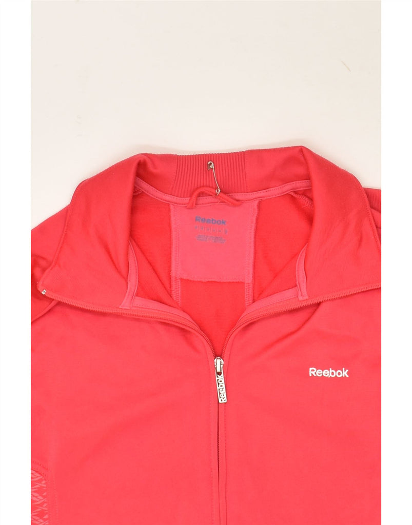 REEBOK Womens Tracksuit Top Jacket UK 14 Medium Pink Polyester | Vintage Reebok | Thrift | Second-Hand Reebok | Used Clothing | Messina Hembry 