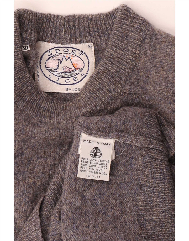 Iceberg Mens Crew Neck Jumper Sweater Medium Grey Virgin Wool