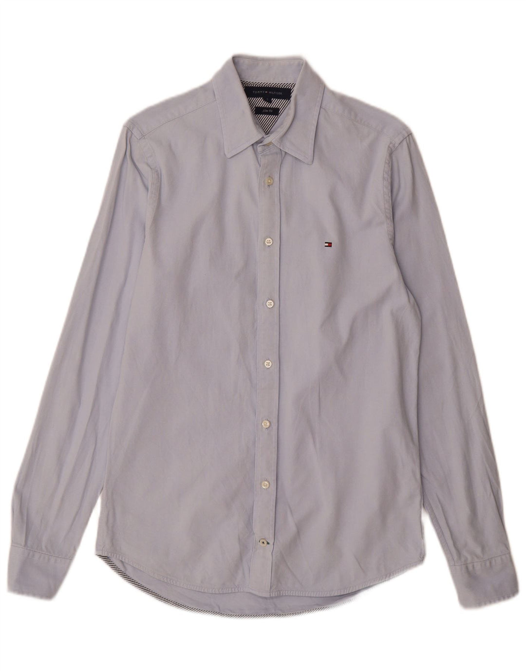 Tommy Hilfiger Mens Slim Fit Shirt Small Blue Cotton