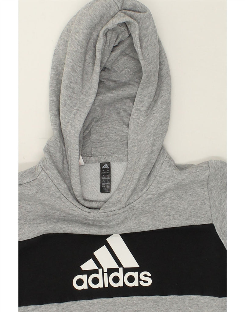 ADIDAS Boys Graphic Hoodie Jumper 11-12 Years Medium  Grey Cotton | Vintage Adidas | Thrift | Second-Hand Adidas | Used Clothing | Messina Hembry 