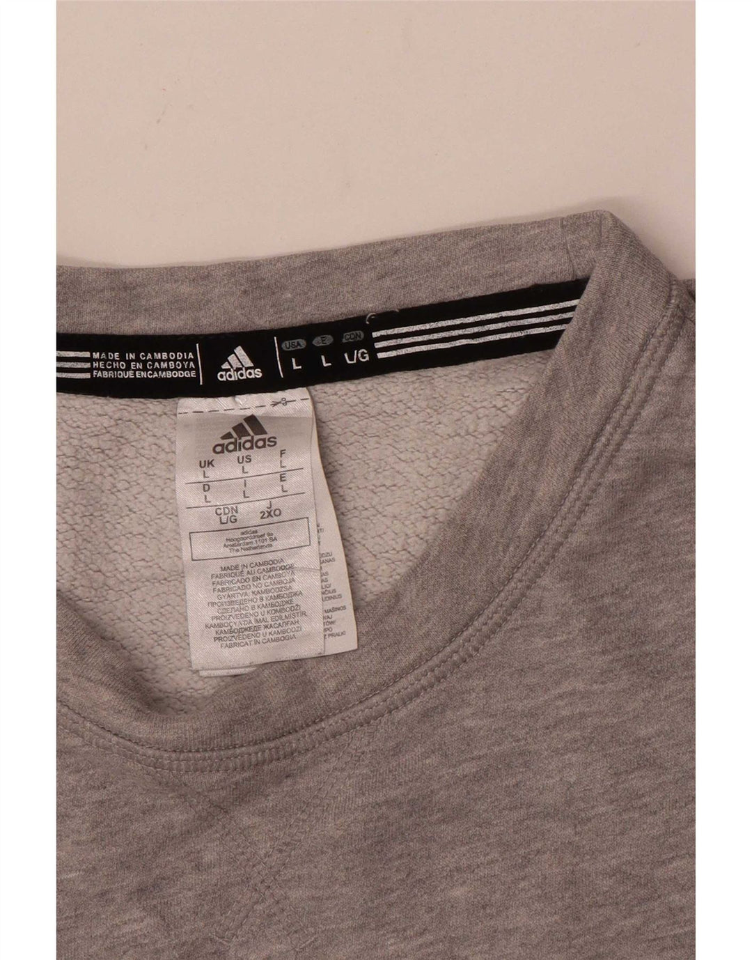 Adidas Mens Graphic Sweatshirt Jumper Large Grey Cotton