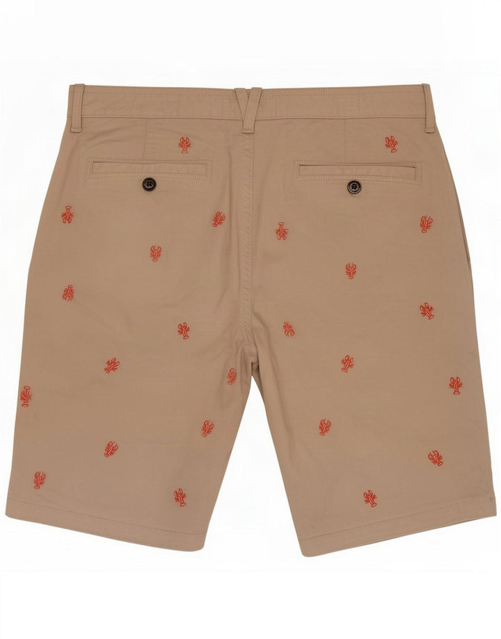Fat Face Mens Abstract Pattern Chino Shorts Medium W32 Beige Spotted Cotton