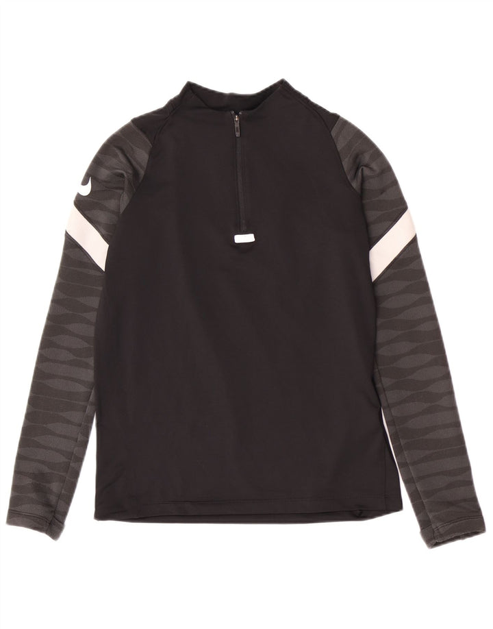 Nike Boys Zip Neck Regular Tracksuit Top 10-11 Years Medium Black Sports