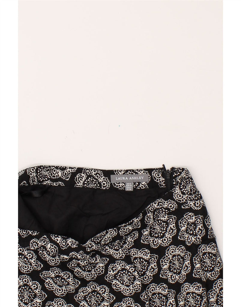 LAURA ASHLEY Womens Midi Skirt UK 8 Small W28  Navy Blue Ikat Linen Vintage Laura Ashley and Second-Hand Laura Ashley from Messina Hembry 