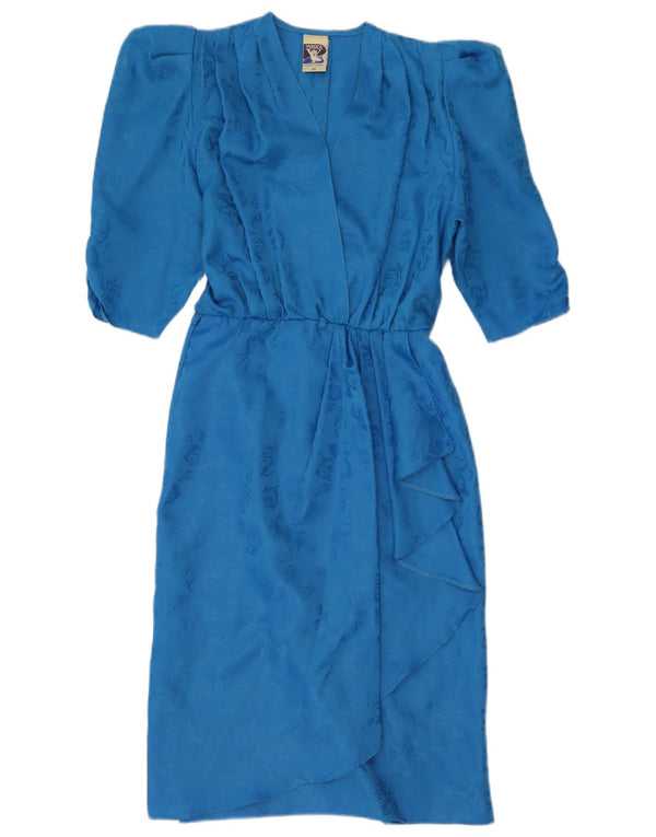 YESSICA Womens Wrap Dress EU 38 Medium Blue Floral Polyester