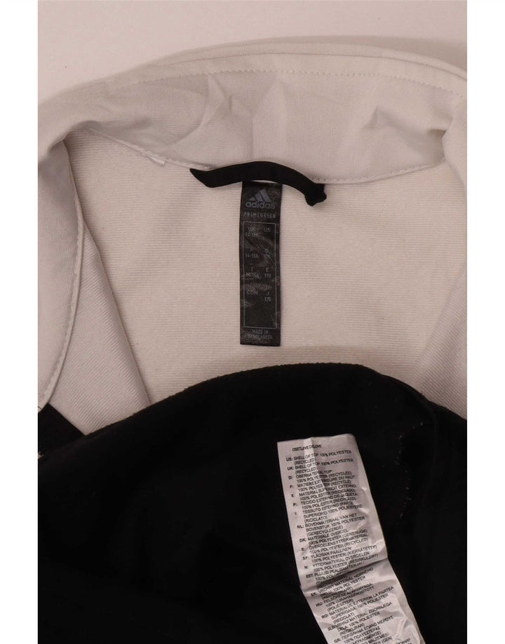 Adidas Boys Windproof Tracksuit Top Jacket 14-15 Years Black Colourblock