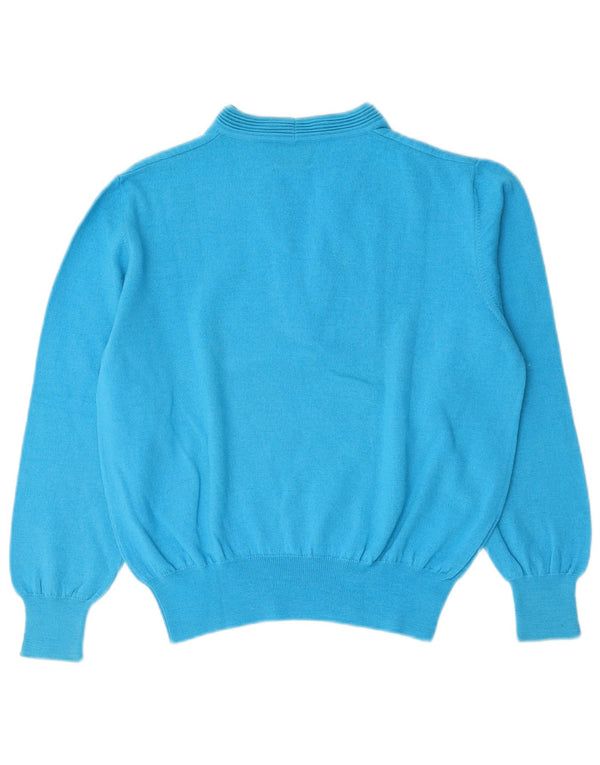 Luisa Spagnoli Womens V-Neck Jumper Sweater UK 12 Medium Blue Wool