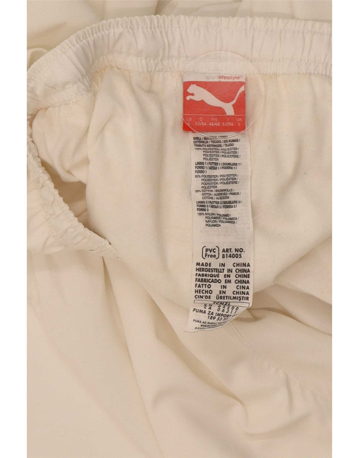 Puma Mens Tracksuit Trousers Joggers Large White Polyester