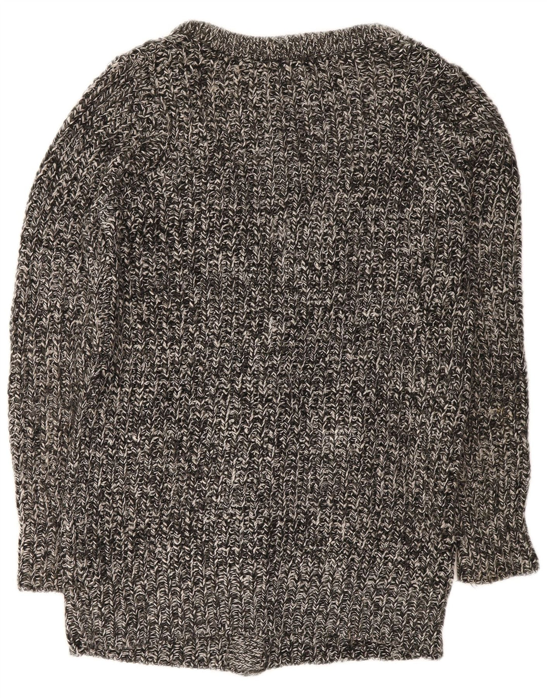 Zara Womens Longline Cardigan Sweater UK 14 Medium Grey Flecked Acrylic