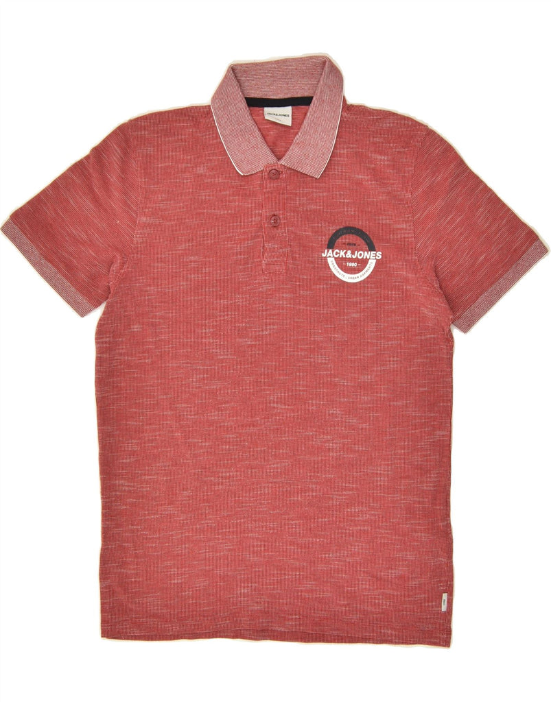 JACK & JONES Mens Polo Shirt Medium Red Cotton | Vintage Jack & Jones | Thrift | Second-Hand Jack & Jones | Used Clothing | Messina Hembry 