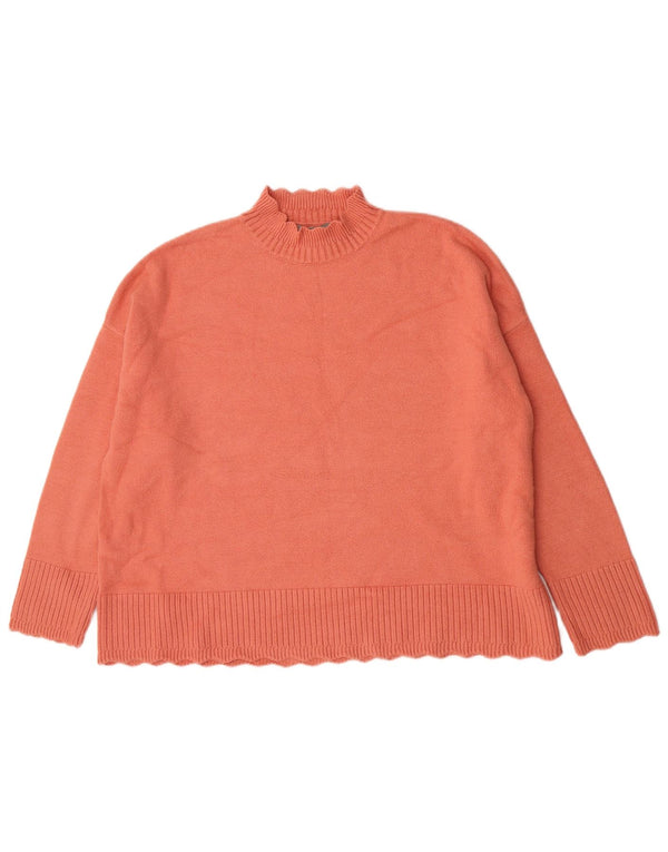 Oasis Womens Turtle Neck Jumper Sweater UK 16 Large Orange Viscose