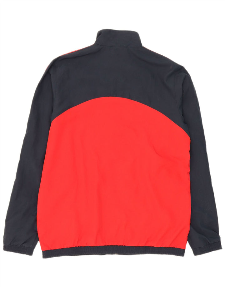 ADIDAS Boys Tracksuit Top Jacket 15-16 Years Navy Blue Colourblock