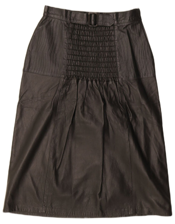 Lavorazione Artigiana Womens Leather Skirt IT 44 Medium W28  Black Leather