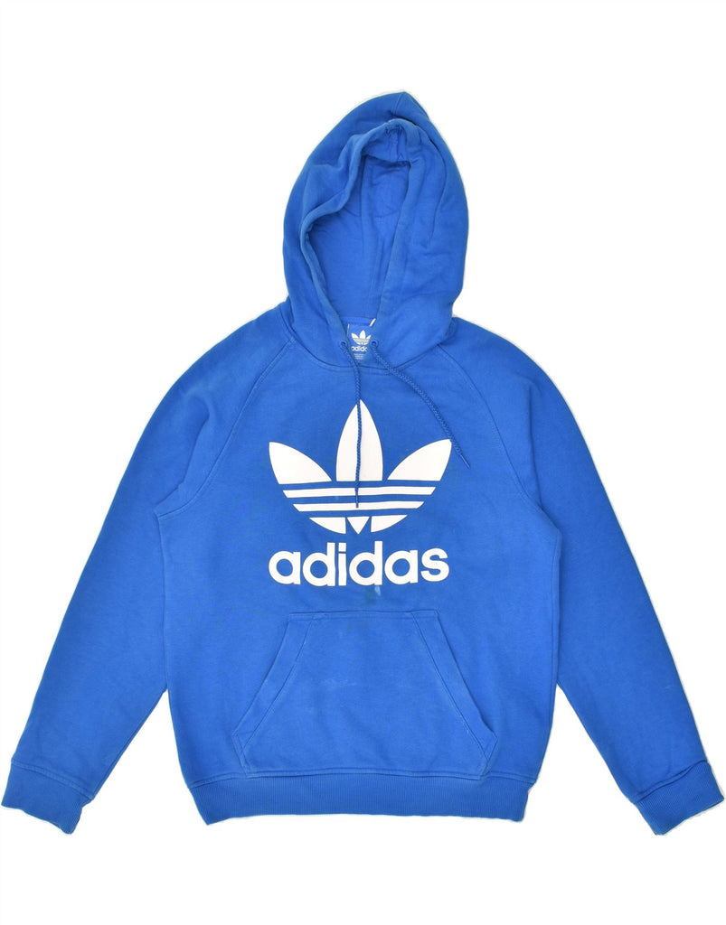 ADIDAS Mens Graphic Hoodie Jumper Small Blue Cotton | Vintage Adidas | Thrift | Second-Hand Adidas | Used Clothing | Messina Hembry 