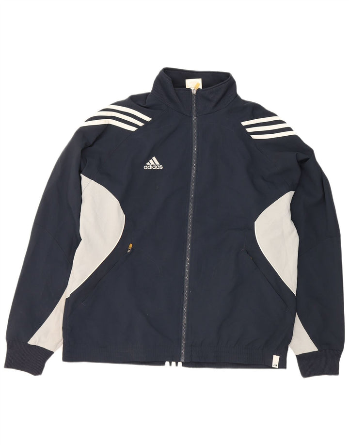 Adidas Mens Tracksuit Top Jacket UK 40/42 Medium Navy Blue Colourblock
