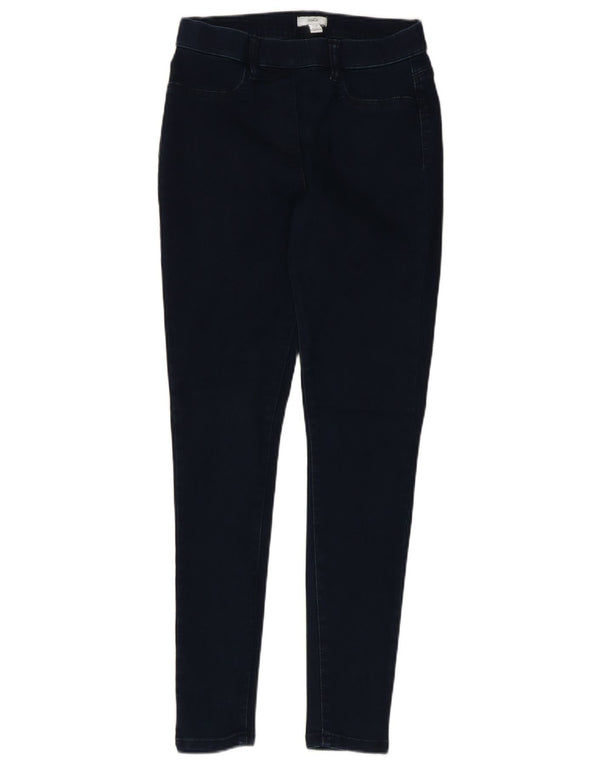 M&Co Womens Skinny Jeans UK 10 Small W26 L28 Navy Blue Cotton