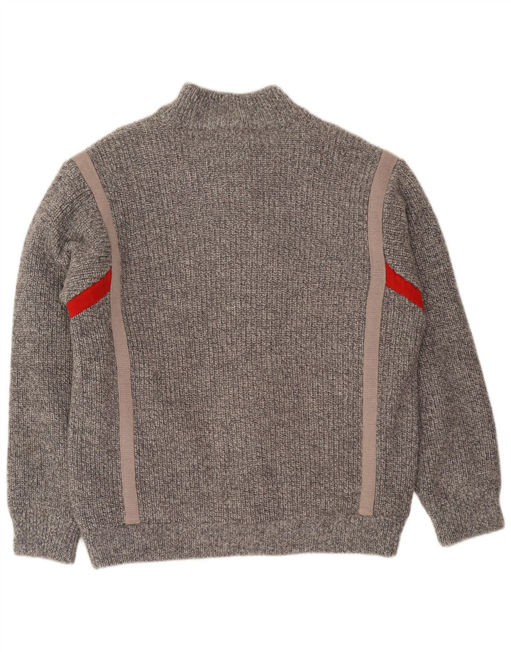 Gabriella Frattini Mens Cardigan Sweater IT 52 Large Grey Flecked