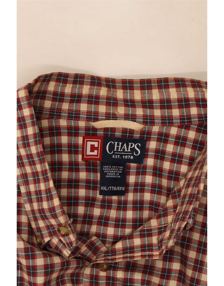 Chaps Mens Shirt 2XL Red Check Cotton