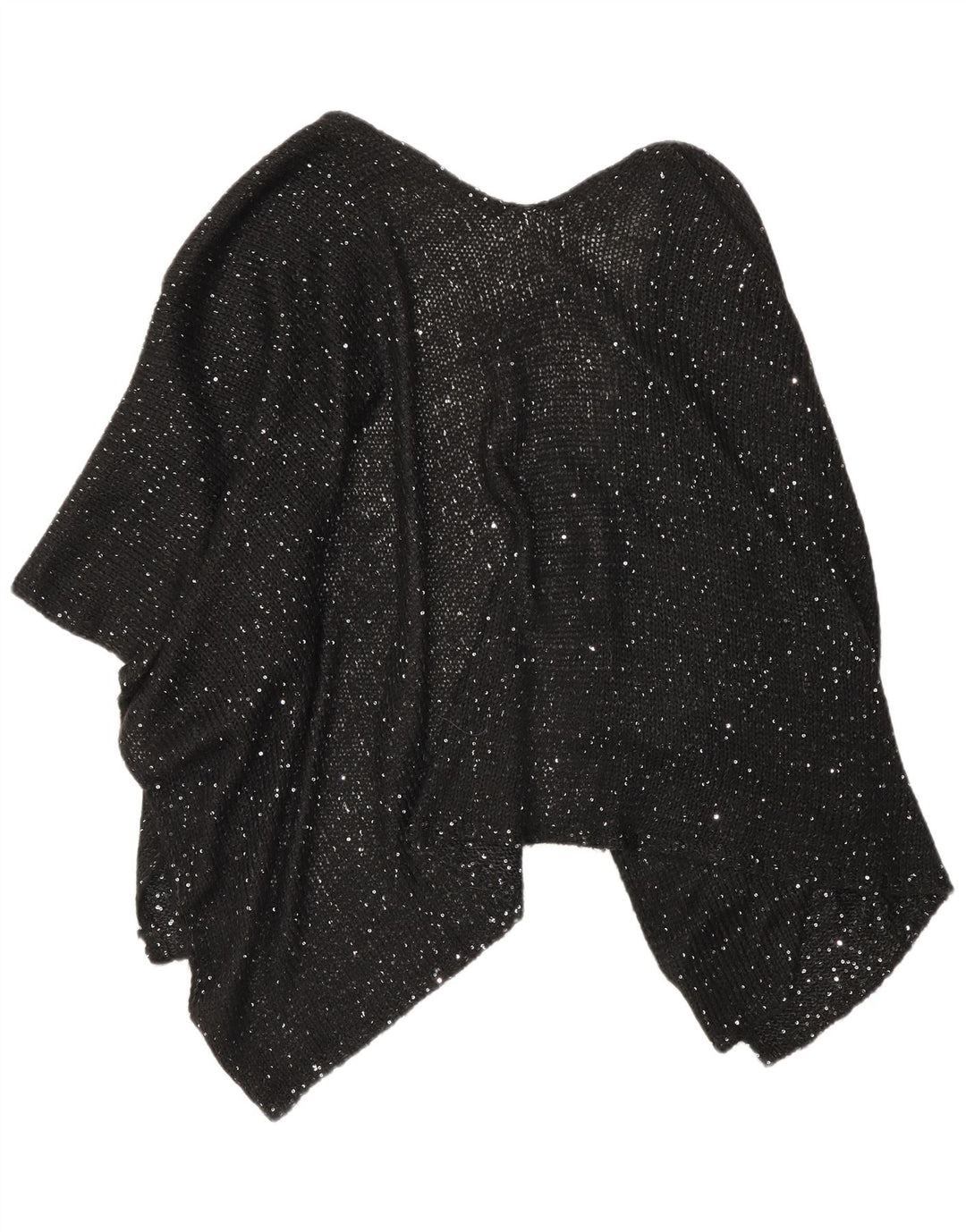Marks & Spencer Womens Poncho Jumper One Size Black Flecked Acrylic