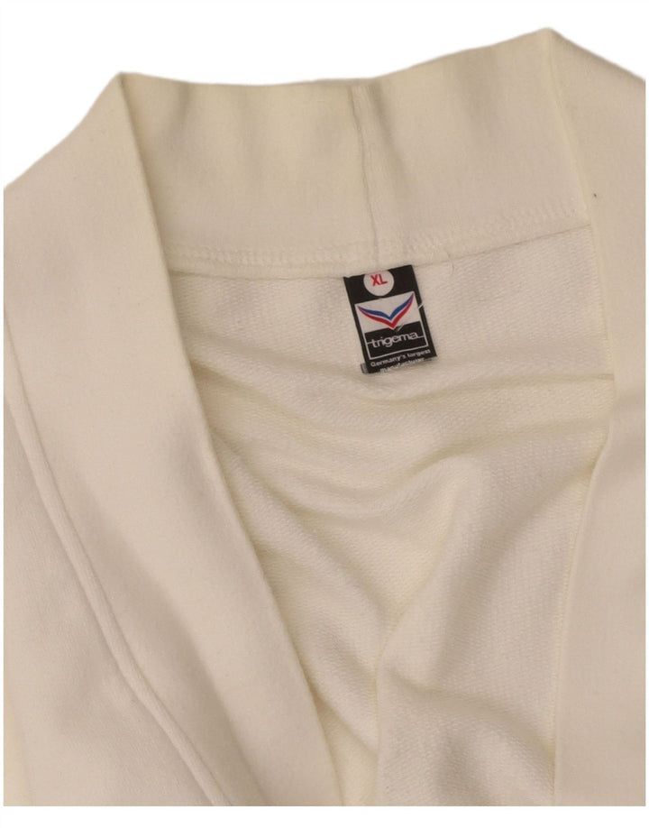 TRIGEMA Mens Cardigan Sweater XL Off White Cotton