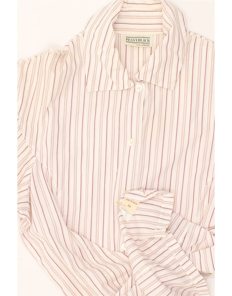 PENNY BLACK Womens Shirt IT 42 Medium Pink Striped Cotton | Vintage Penny Black | Thrift | Second-Hand Penny Black | Used Clothing | Messina Hembry 