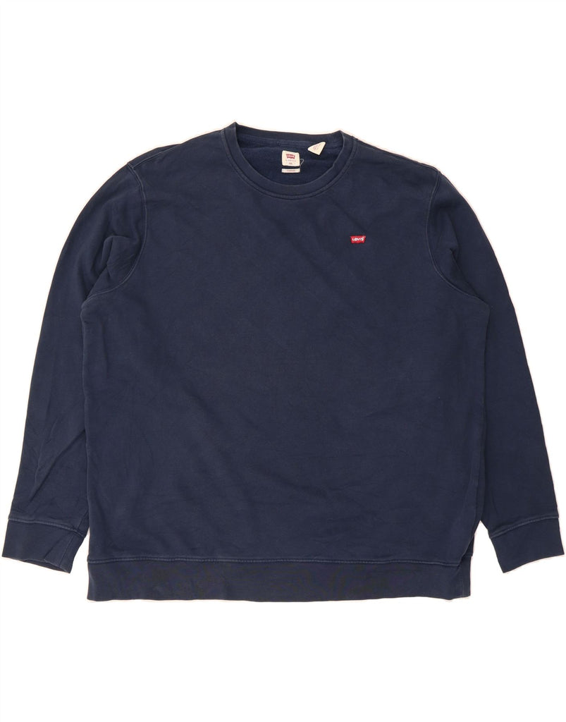 LEVI'S Mens Standard Sweatshirt Jumper 2XL Navy Blue Cotton Vintage Levi's and Second-Hand Levi's from Messina Hembry 