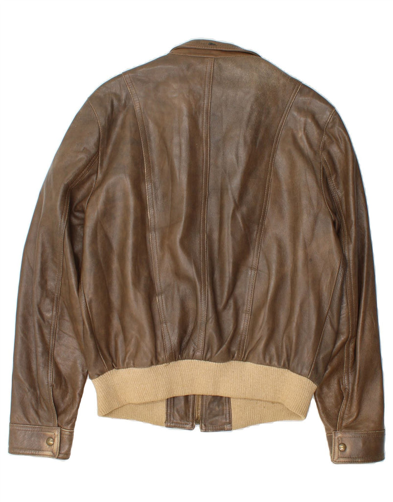 TREND Mens Leather Jacket IT 52 XL Brown Leather Vintage Trend and Second-Hand Trend from Messina Hembry 
