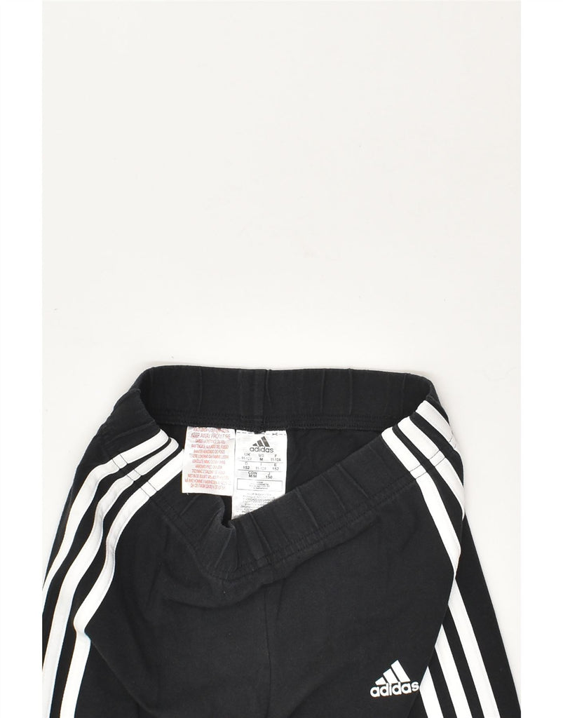 ADIDAS Girls Leggings 11-12 Years Black Cotton | Vintage Adidas | Thrift | Second-Hand Adidas | Used Clothing | Messina Hembry 