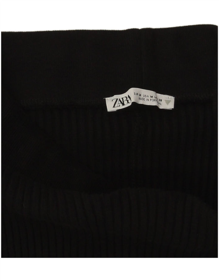 Zara Womens Knit Midi Skirt Medium W28  Black