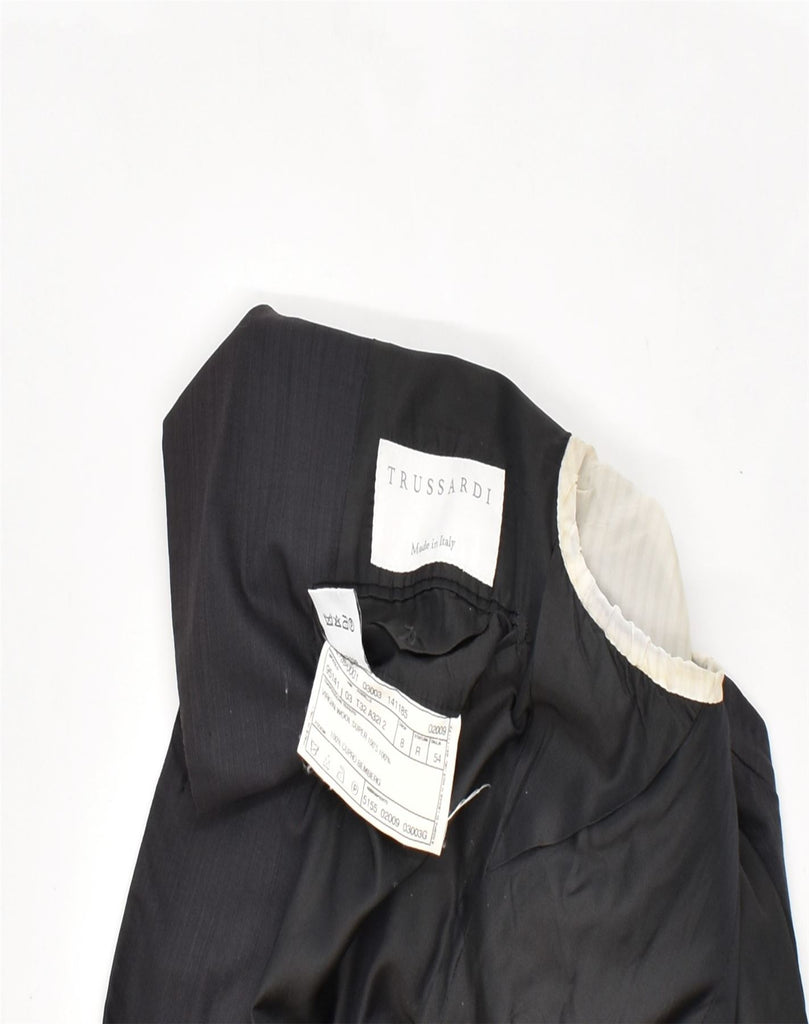 TRUSSARDI Mens Blazer Jacket IT 54 2XL Grey Virgin Wool | Vintage | Thrift | Second-Hand | Used Clothing | Messina Hembry 