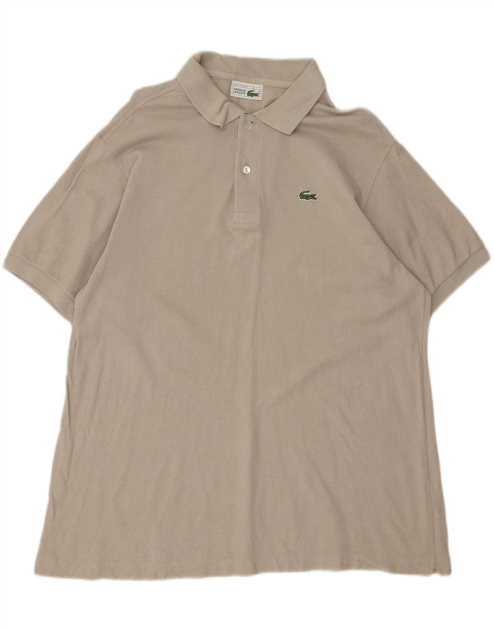 Lacoste Mens Polo Shirt Size 6 XL Beige Cotton