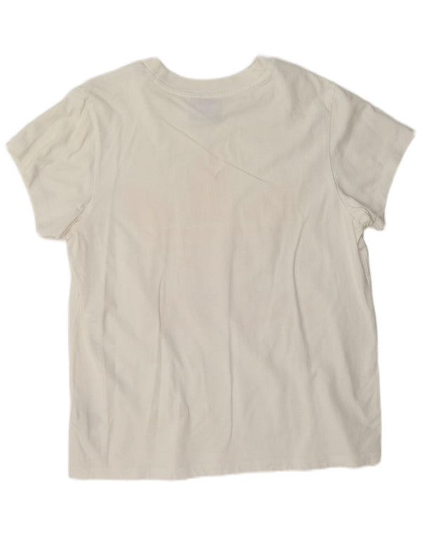 Adidas Womens Graphic T-Shirt Top UK 12 Medium White Cotton