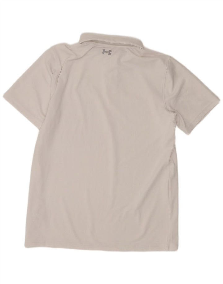 Under Armour Boys Polo Shirt 13-14 Years XL White Polyester