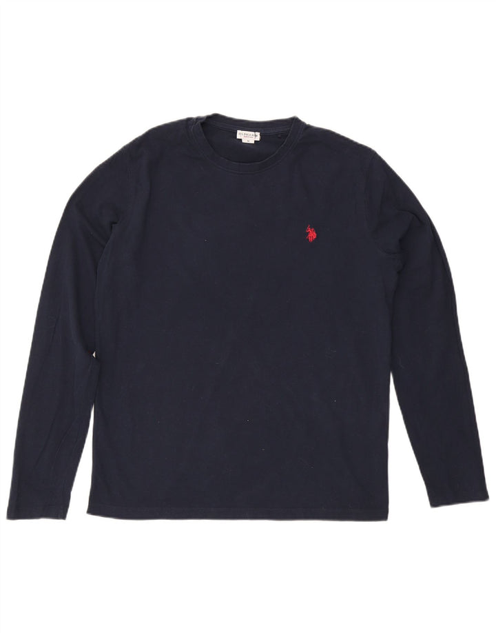 U.S. Polo Assn. Mens Top Long Sleeve Medium Navy Blue Cotton