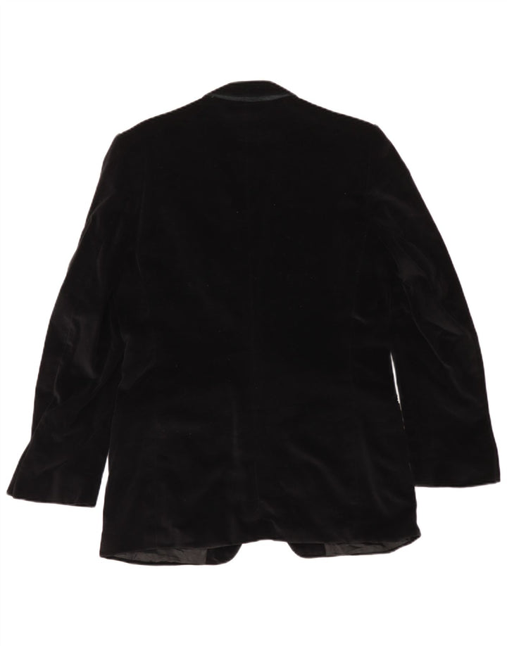 Issimo Mens 2 Button Velvet Blazer Jacket UK 36 Small Black
