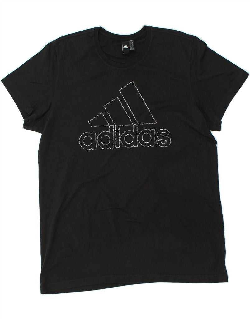 ADIDAS Mens Graphic T-Shirt Top XL Black Cotton | Vintage Adidas | Thrift | Second-Hand Adidas | Used Clothing | Messina Hembry 