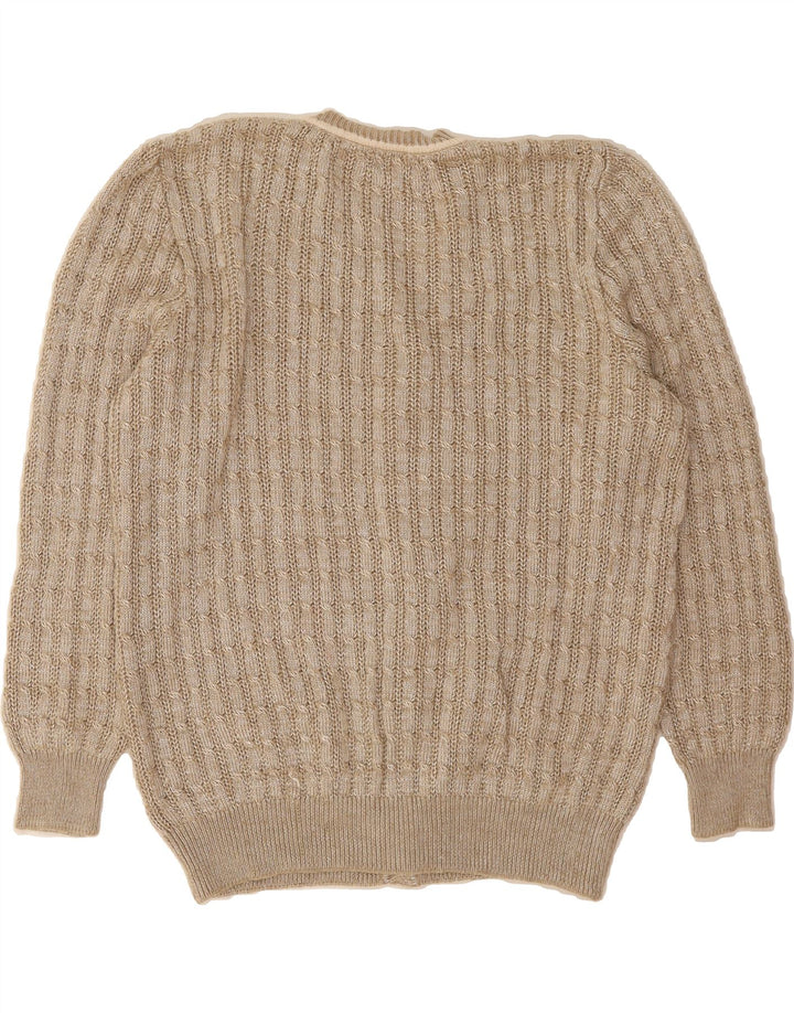 VINTAGE Womens Cardigan Sweater UK 16 Large Beige Wool Vintage Vintage and Second-Hand Vintage from Messina Hembry 