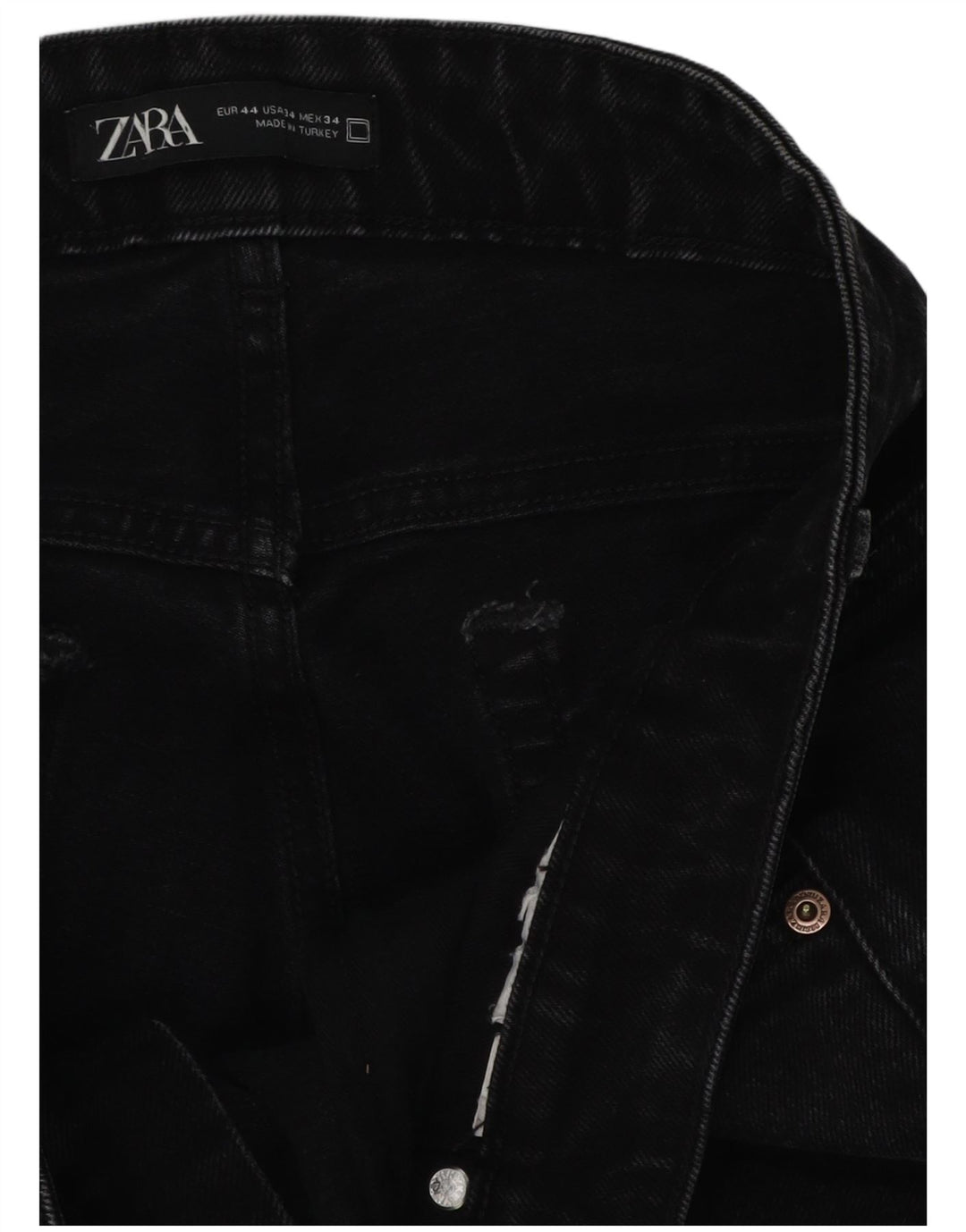 Zara Mens Straight Jeans EU 44 XL W34 L30 Black