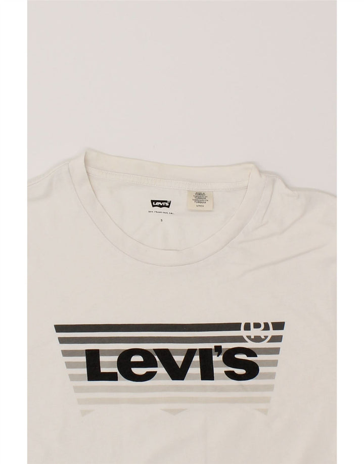 LEVI'S Mens Graphic T-Shirt Top Small White Cotton Vintage Levi's and Second-Hand Levi's from Messina Hembry 