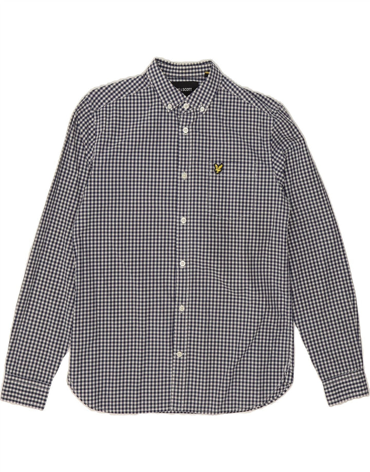 LYLE & SCOTT Mens Shirt Small Blue Gingham Cotton Vintage Lyle & Scott and Second-Hand Lyle & Scott from Messina Hembry 
