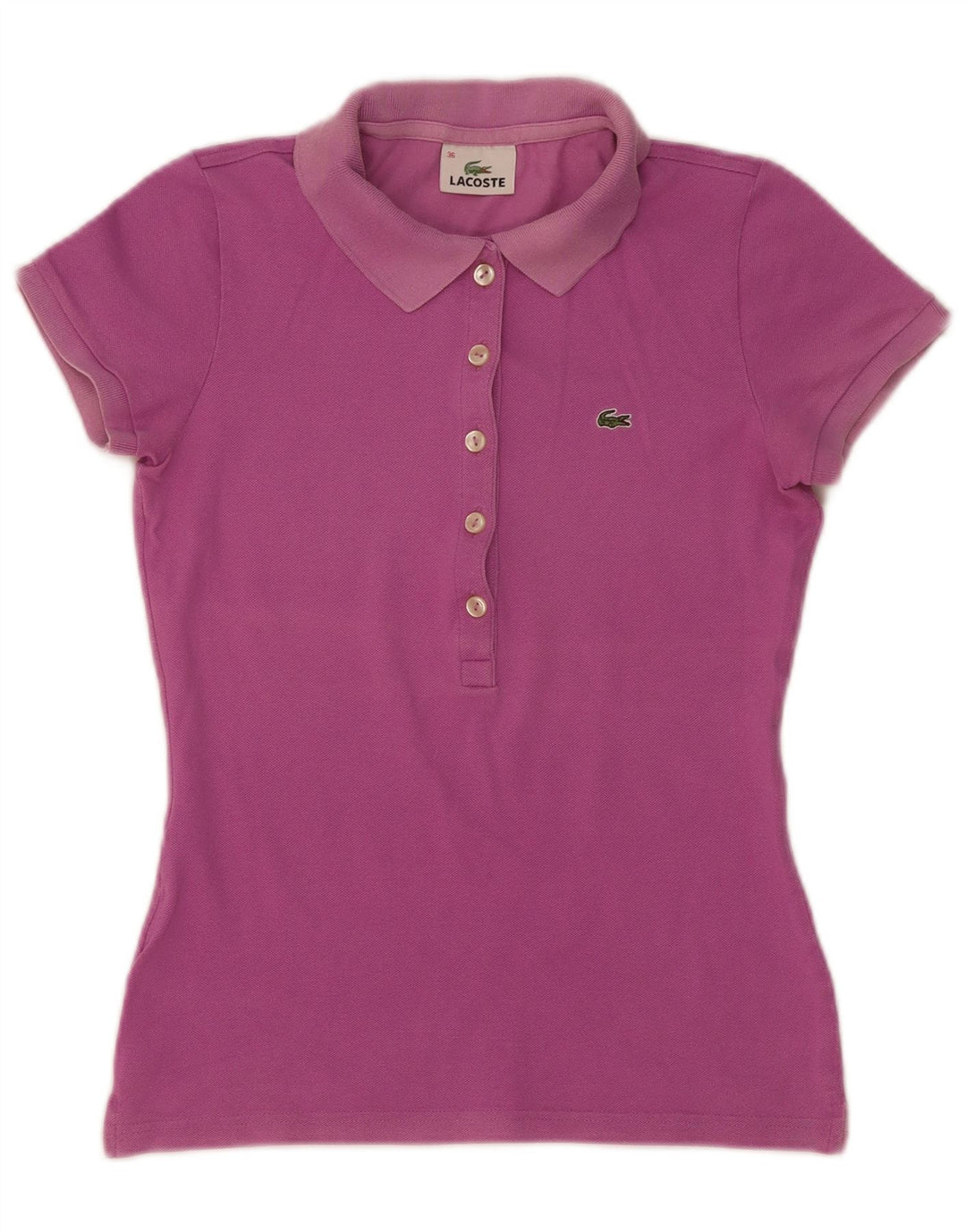 Lacoste Womens Polo Shirt Size 36 Small Pink Cotton