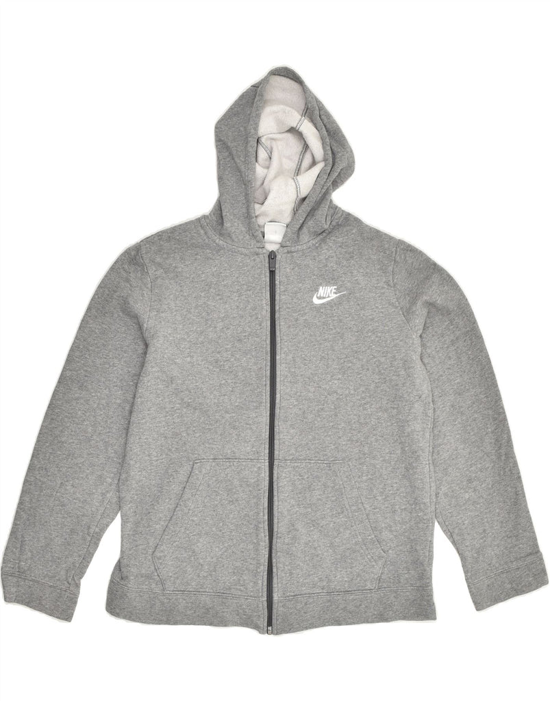 NIKE Boys Zip Hoodie Sweater 14-15 Years XL Grey Cotton | Vintage Nike | Thrift | Second-Hand Nike | Used Clothing | Messina Hembry 