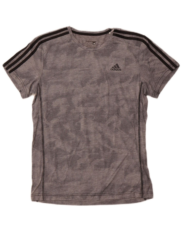ADIDAS Mens Climalite T-Shirt Top Medium Grey Spotted Polyester