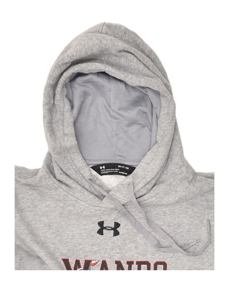 UNDER ARMOUR Mens Wando Lacrosse Graphic Hoodie Jumper Small Grey Cotton | Vintage Under Armour | Thrift | Second-Hand Under Armour | Used Clothing | Messina Hembry 