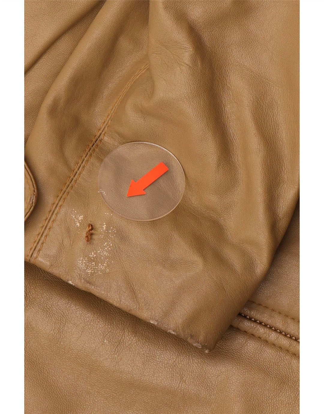 Vintage Womens Leather Jacket IT 42 Medium Beige