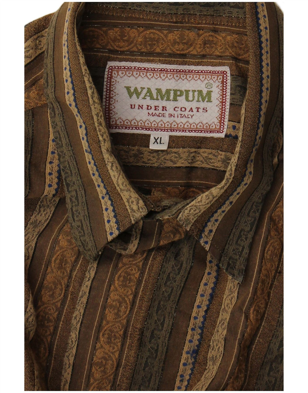 Wampum Mens Shirt XL Khaki Striped